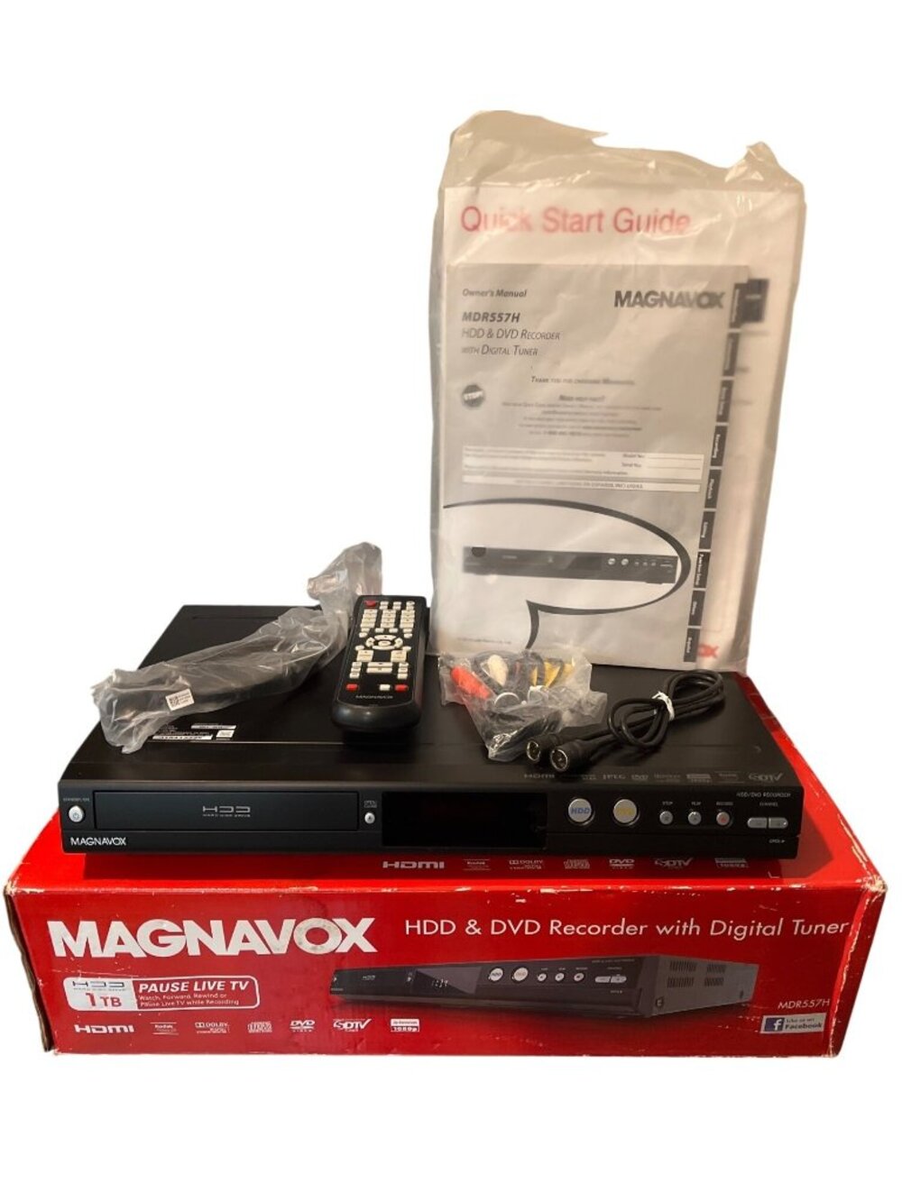 NEW Magnavox MDR557H HDD & DVD Recorder Digital Tuner 1TB HDMI Dolby 1080p
